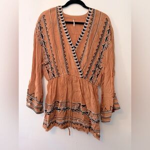 Free People Top Shirt Geometric Small